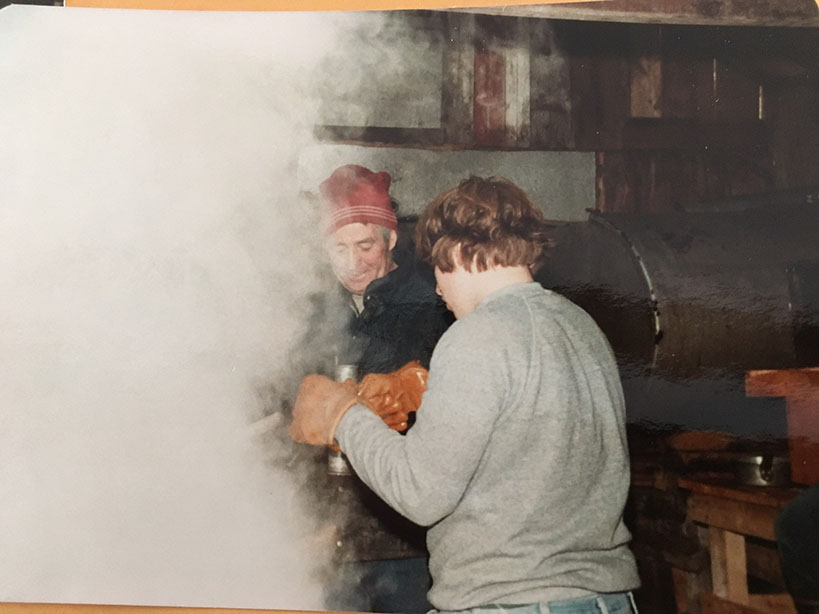 Boiling maple syrup